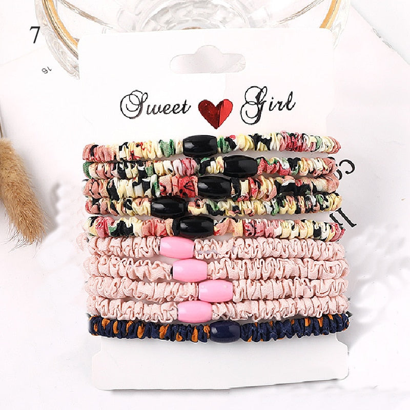 1 Set Scrunchies Hair Ring Candy Color Hair Ties Rope Autumn Winter Women Ponytail Hair Accessories 4-6Pcs Girls Hairbands Gifts