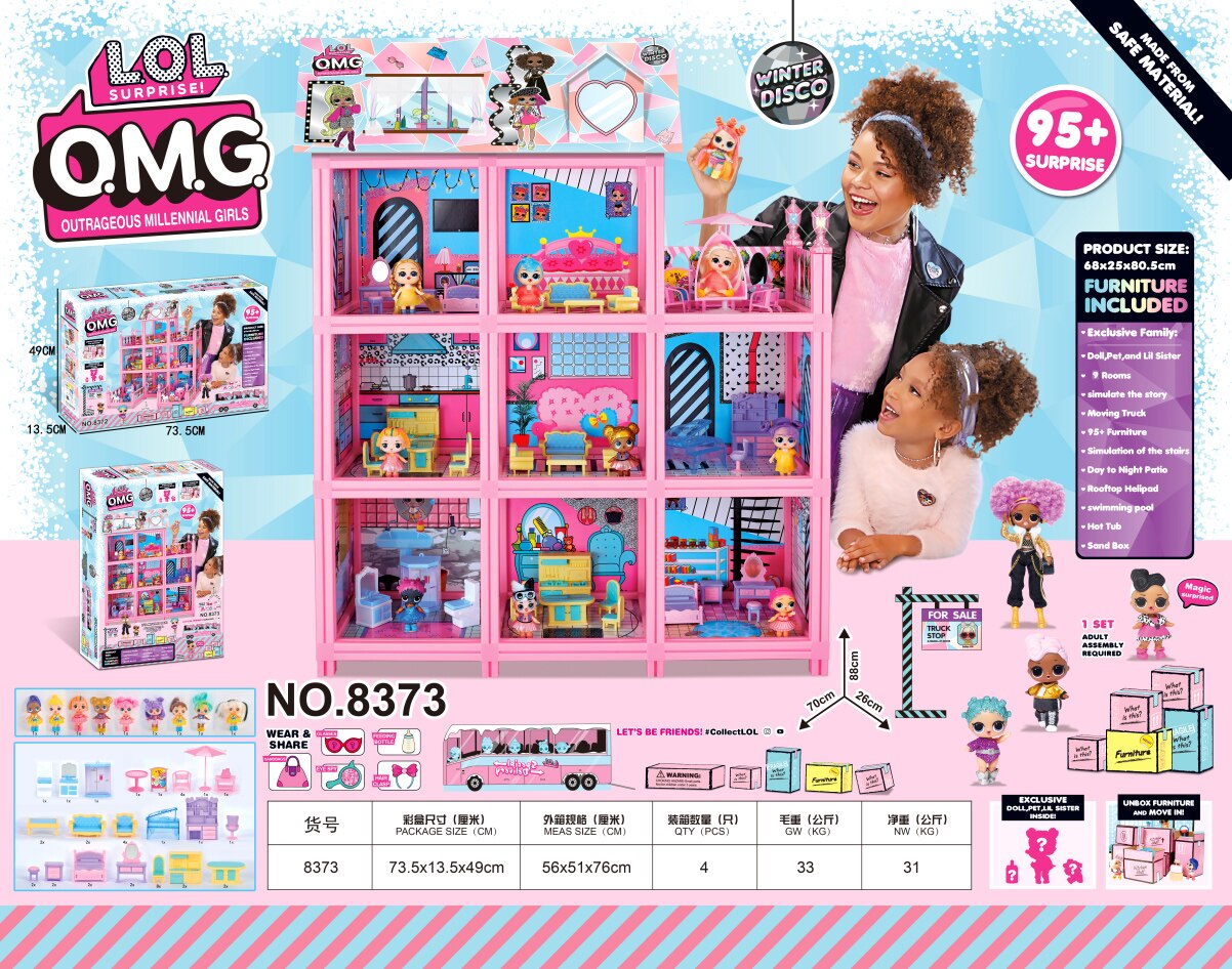 LOL Surprise Original House with 85+ Surprises! Christmas Gift for Children Play House Toy for Girl