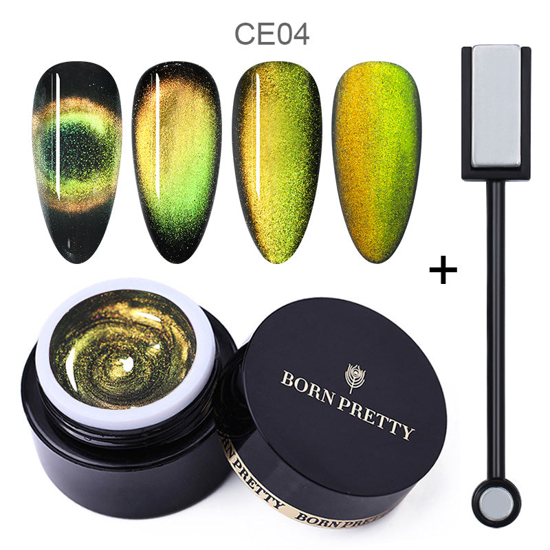 BORN PRETTY 9D Chameleon Cat Eye Nail Gel Magnetic Soak Off UV Gel Nail Polish Romantic Shining Gel Lacquers 5ml Black Base Need