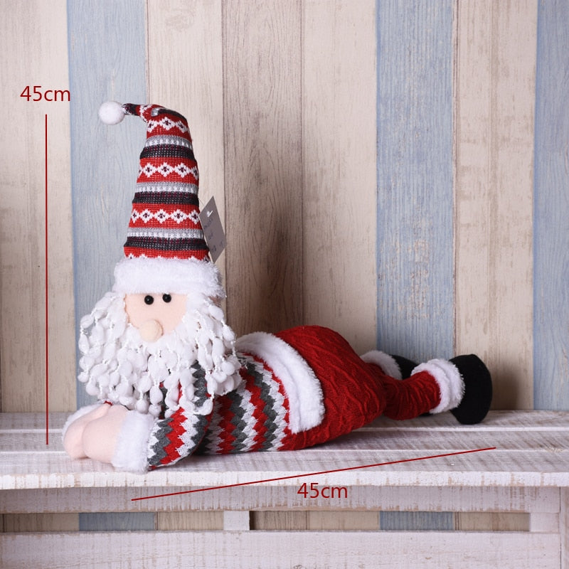 Big Size Christmas Dolls Retractable Santa Claus Snowman Elk Toys Xmas Figurines Christmas Gift for Kid Red Xmas Tree Ornament