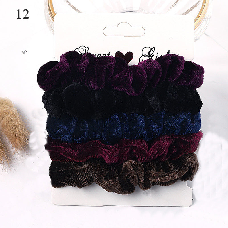 1 Set Scrunchies Hair Ring Candy Color Hair Ties Rope Autumn Winter Women Ponytail Hair Accessories 4-6Pcs Girls Hairbands Gifts