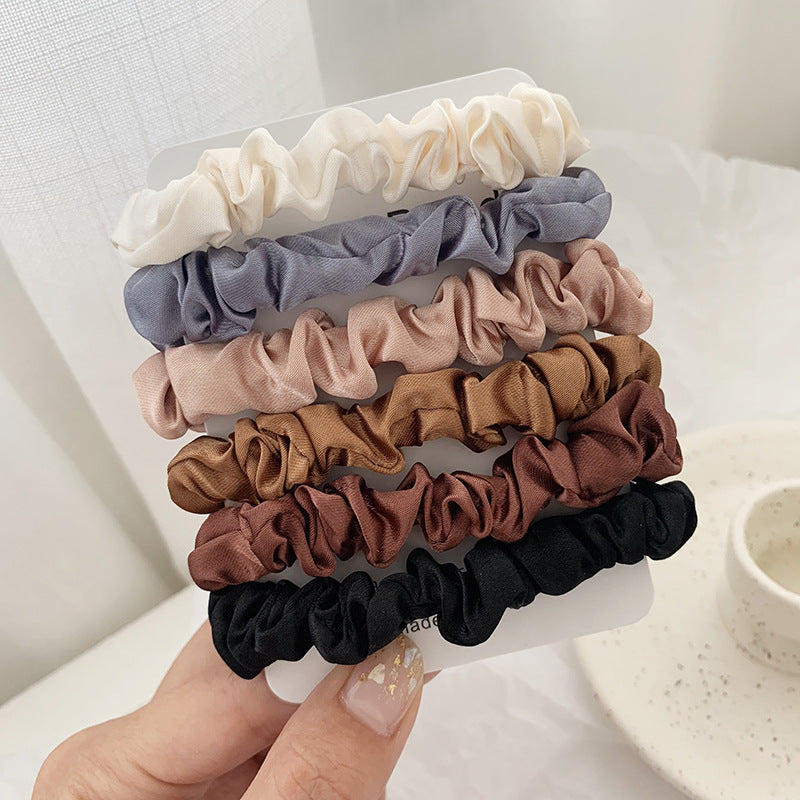 1 Set Scrunchies Hair Ring Candy Color Hair Ties Rope Autumn Winter Women Ponytail Hair Accessories 4-6Pcs Girls Hairbands Gifts