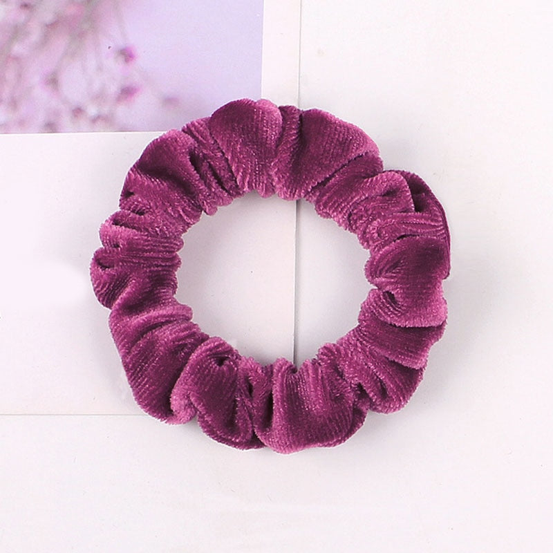 1Pc Women Elastic Hair Ring Winter Soft Velvet Rubber Bands Hair Bands Girls Sweet Solid Color Hair Accessories Ponytail Holder