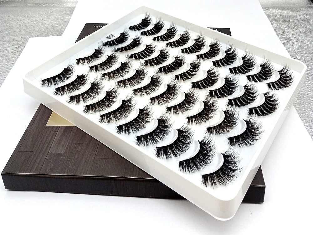 HBZGTLAD 1/5/20 Pairs 3D Soft Mink False Eyelashes Handmade Wispy Fluffy Long Lashes Natural Eye Extension Makeup Kit Cilios