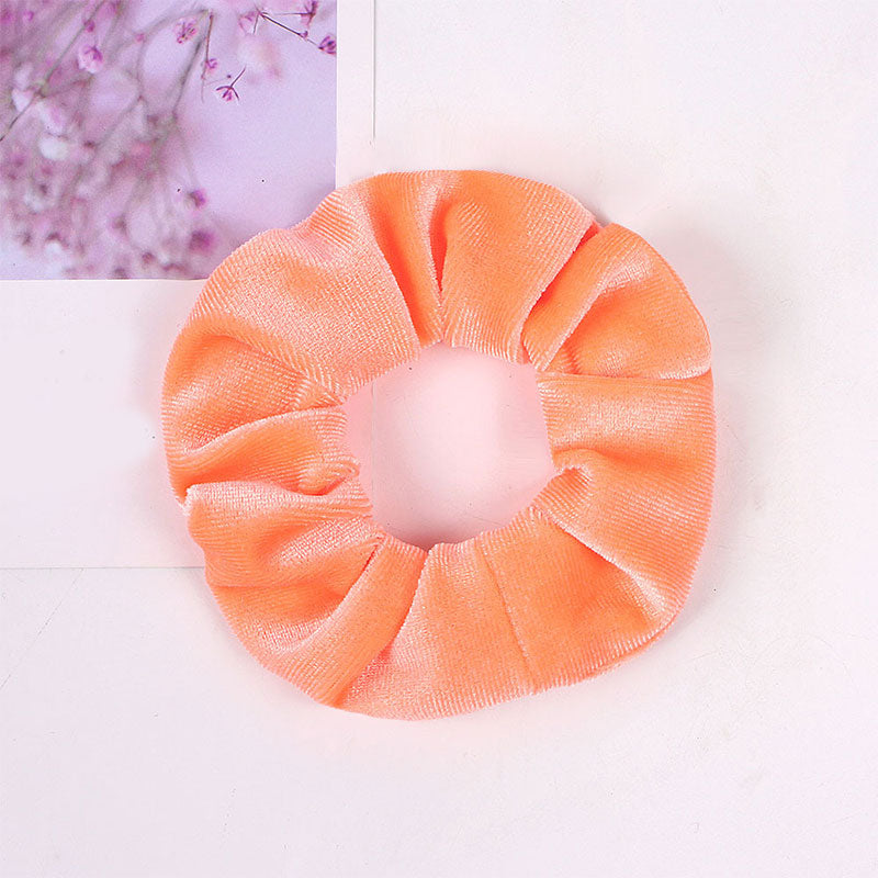 1Pc Women Elastic Hair Ring Winter Soft Velvet Rubber Bands Hair Bands Girls Sweet Solid Color Hair Accessories Ponytail Holder