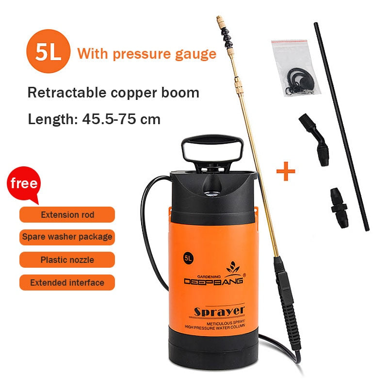 Hot Sale Garden Pressure Sprayer Irrigation Flower Plant Comes With Pressure Gauge Watering Can Pesticide Fertilizer Spray Tool