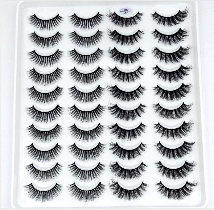 HBZGTLAD 1/5/20 Pairs 3D Soft Mink False Eyelashes Handmade Wispy Fluffy Long Lashes Natural Eye Extension Makeup Kit Cilios