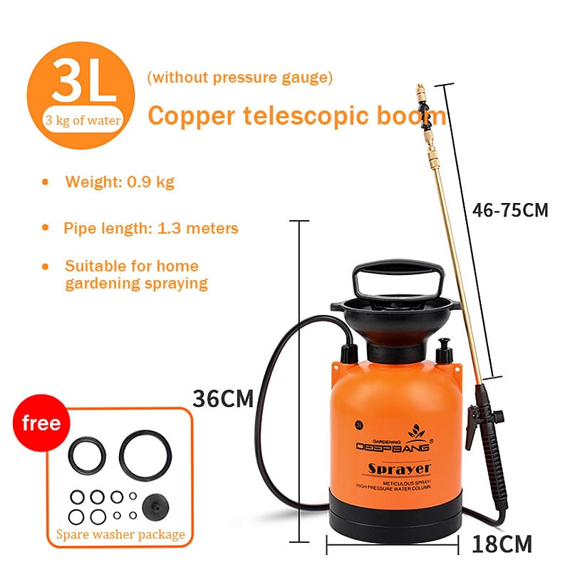 Hot Sale Garden Pressure Sprayer Irrigation Flower Plant Comes With Pressure Gauge Watering Can Pesticide Fertilizer Spray Tool