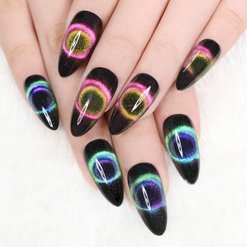 BORN PRETTY 9D Chameleon Cat Eye Nail Gel Magnetic Soak Off UV Gel Nail Polish Romantic Shining Gel Lacquers 5ml Black Base Need