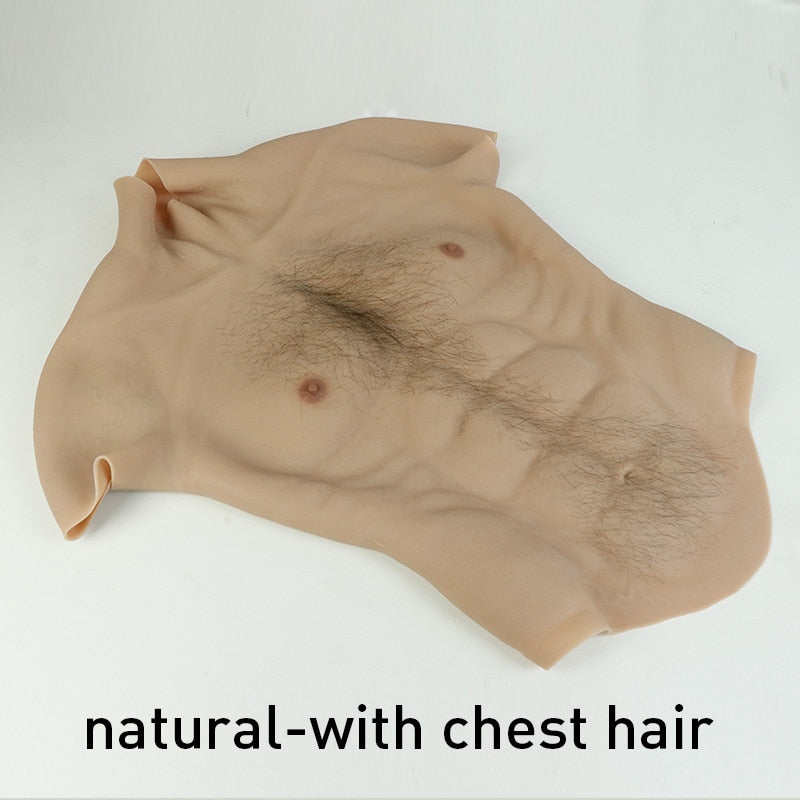 Realmaskmaste Artificial Realistic fake muscle for Man Actor Cosplay Upper Piece Pectoralis  Bodysuit Chest Muscles
