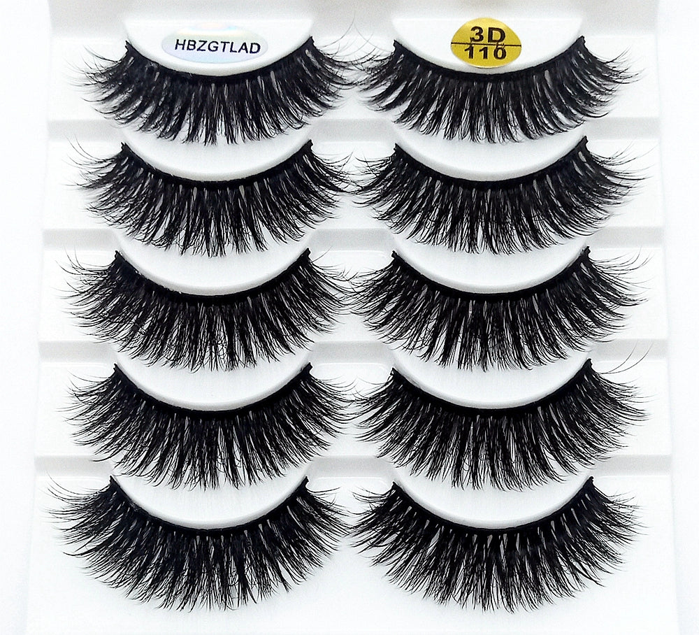 HBZGTLAD 1/5/20 Pairs 3D Soft Mink False Eyelashes Handmade Wispy Fluffy Long Lashes Natural Eye Extension Makeup Kit Cilios