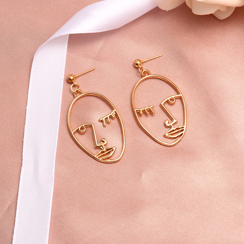 X&P New Fashion Round Dangle Drop Korean Earrings For Women Geometric Round Heart Gold Earring Wedding 2019 kolczyki Jewelry