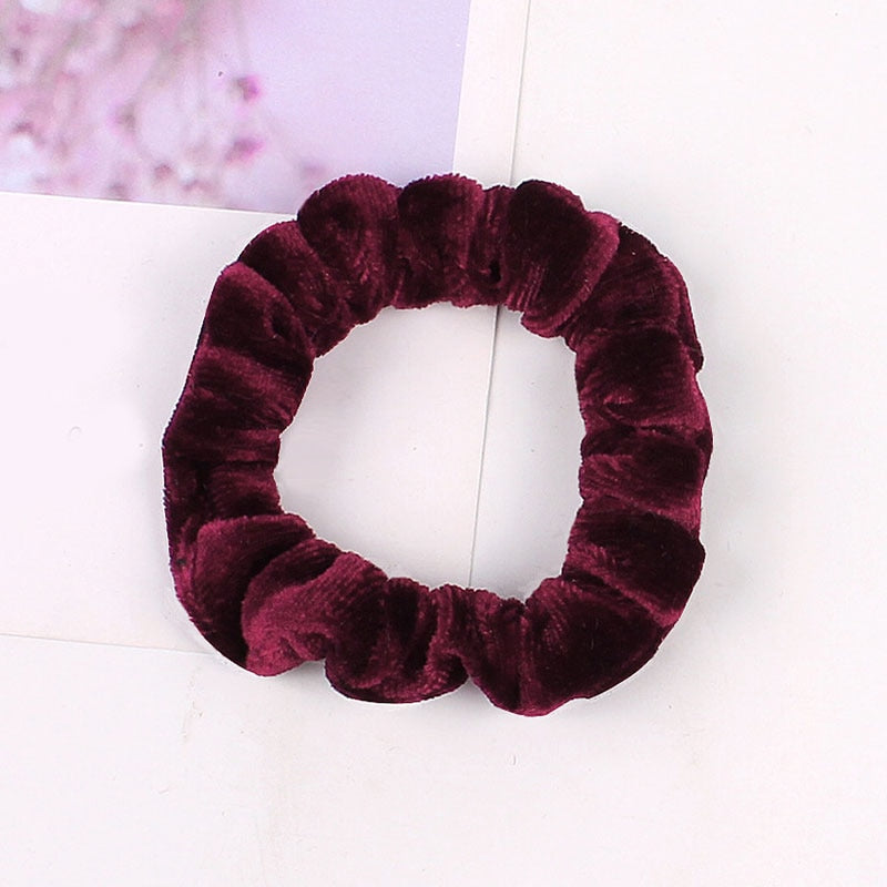 1Pc Women Elastic Hair Ring Winter Soft Velvet Rubber Bands Hair Bands Girls Sweet Solid Color Hair Accessories Ponytail Holder