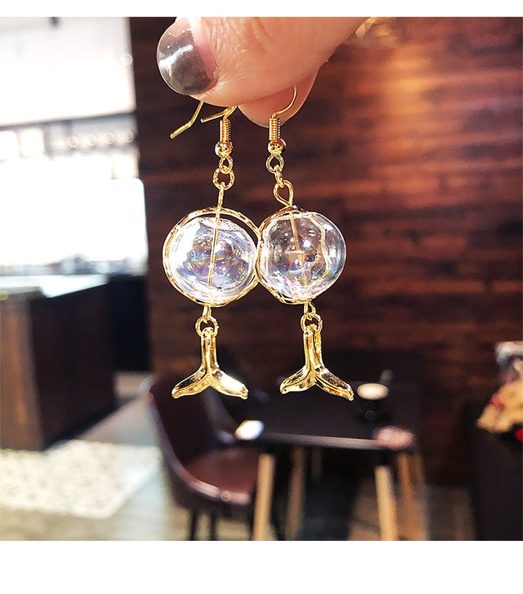 silver needle long pearl earrings female fashion temperament simple anti-allergy earrings summer personality net ornaments