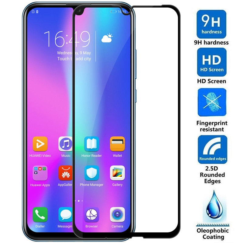 9D Tempered Glass on the For Huawei Honor 9 10 20 Lite 9i 10i 20i 8X 8A 8C 8S Screen Protector Safety Protective Glass Film Case
