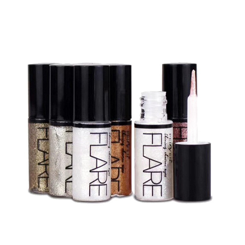 Portable 5 Colors Metallic Shiny Smoky Eyes Eyeshadow Waterproof Glitter Liquid Eyeliner Makeup Eyeshadow