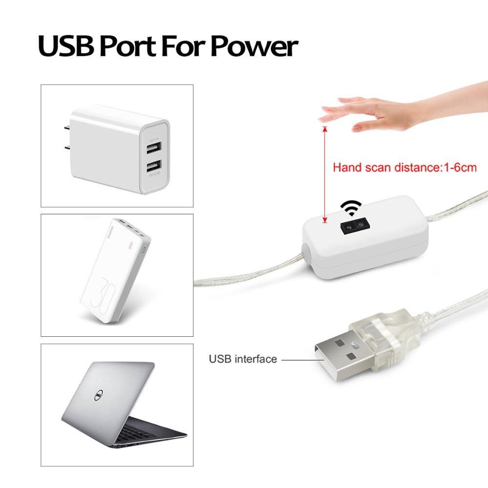 Vanity Makeup Mirror Light 5V USB LED Flexible Tape USB Cable Powered Dressing mirror Lamp Decor 0.5m -5m