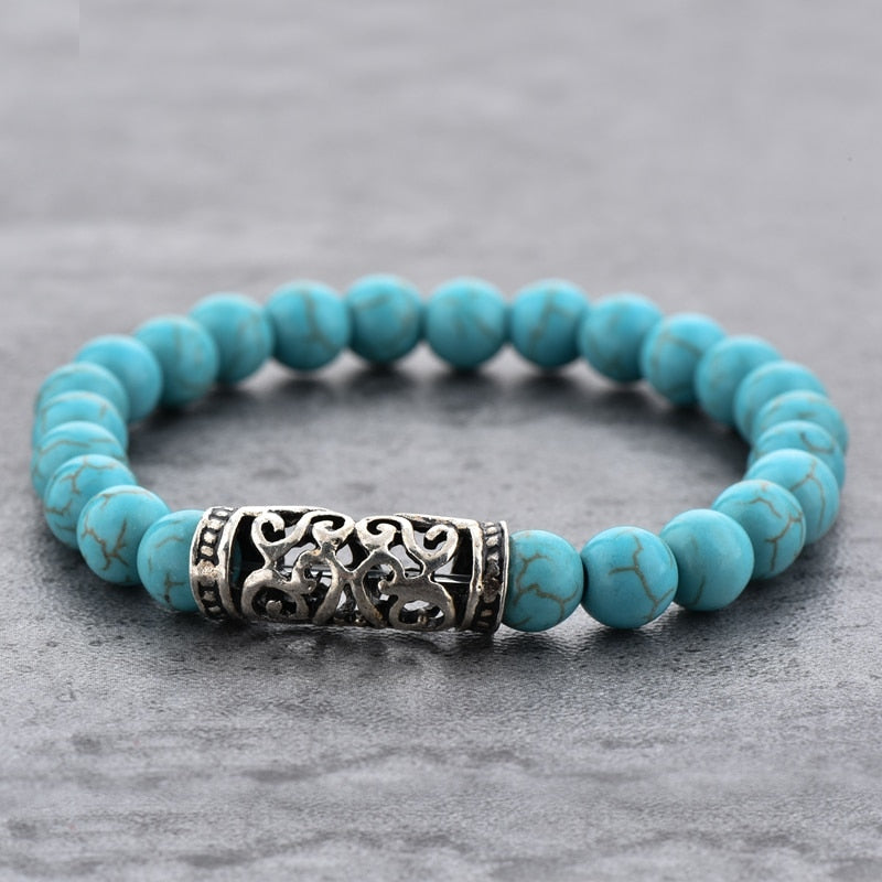 ATTRACTTO 2pcs/set Charm Silver Buddha Bracelets Bangles For Women Stretch Distance Bracelet Handmade Jewelry Bracelet SBR190010