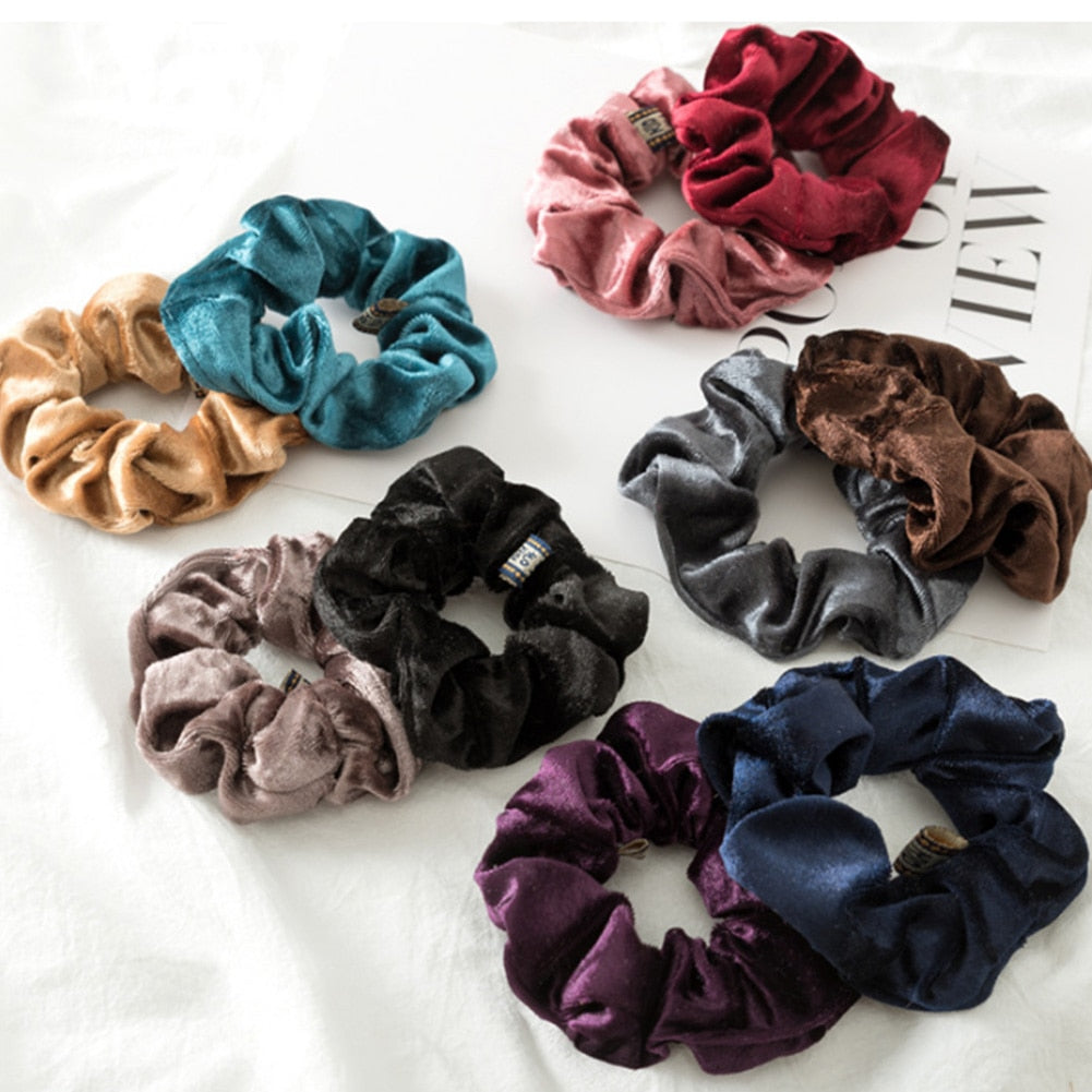 1Pc Women Elastic Hair Ring Winter Soft Velvet Rubber Bands Hair Bands Girls Sweet Solid Color Hair Accessories Ponytail Holder