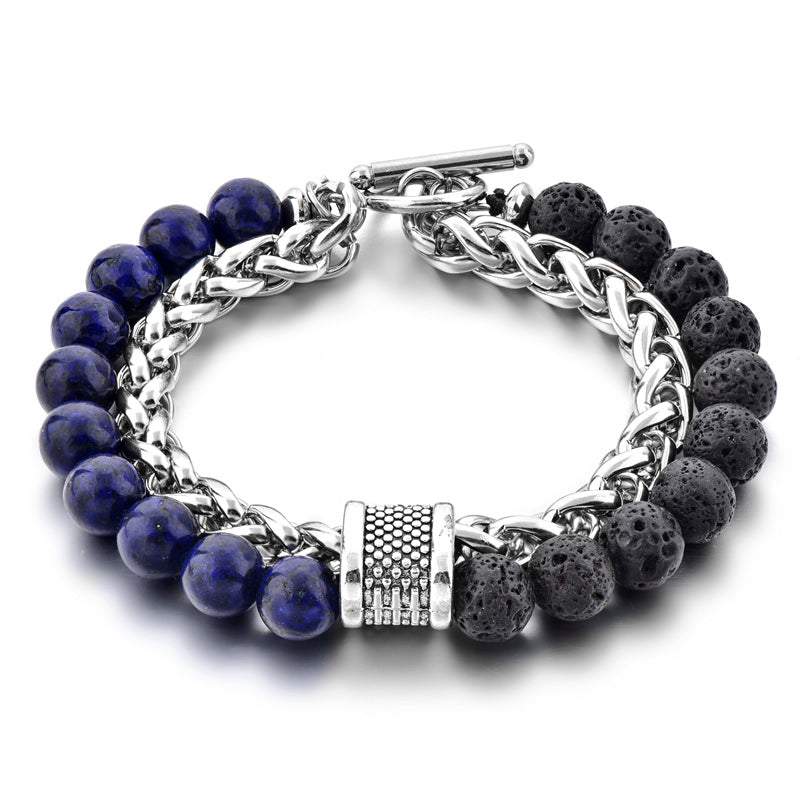 ATTRACTTO New Unique Tiger Eye Bracelets Bangles For Women Men Stainless Steel Bracelet Handmade Jewelry Bracelet Male SBR190039