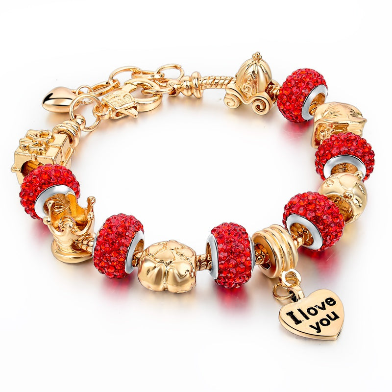 ATTRACTTO Hot Selling Heart Charm Bracelets&Bangles Gold Bracelets For Women Pulsera Famous Brand Jewellery Bracelet SBR150074