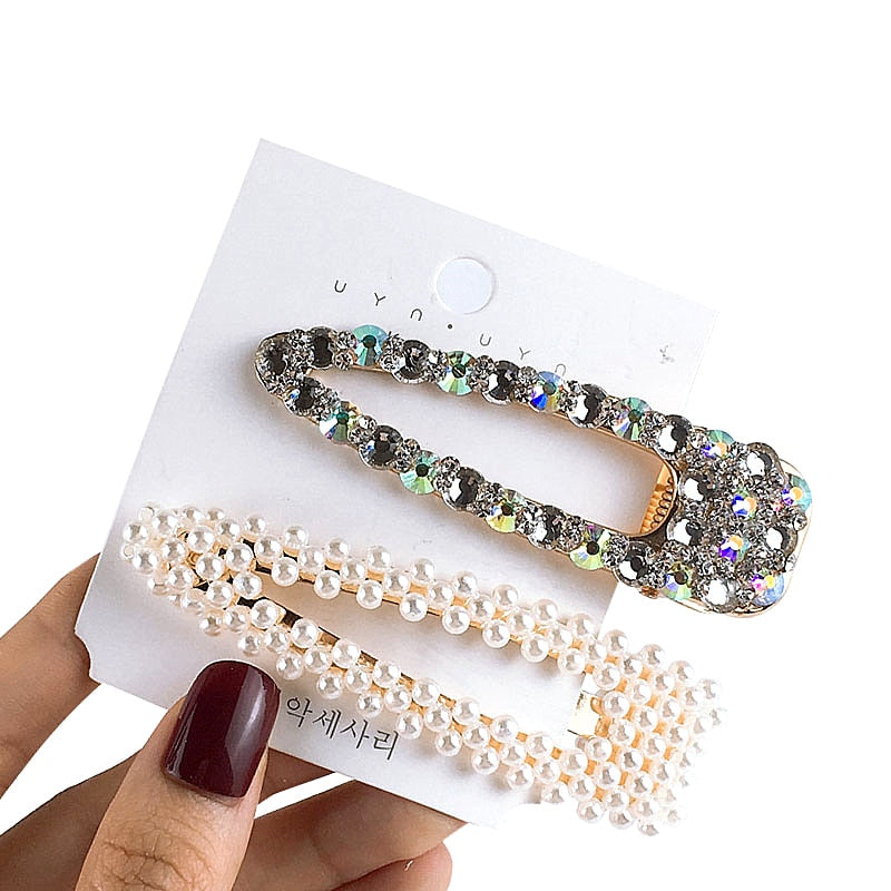 1Set Popular Pearl Hair Clips Fashionable Woman Summer Hair accessories Hairpins BB Clip Styling Tools Barrettes Headwear