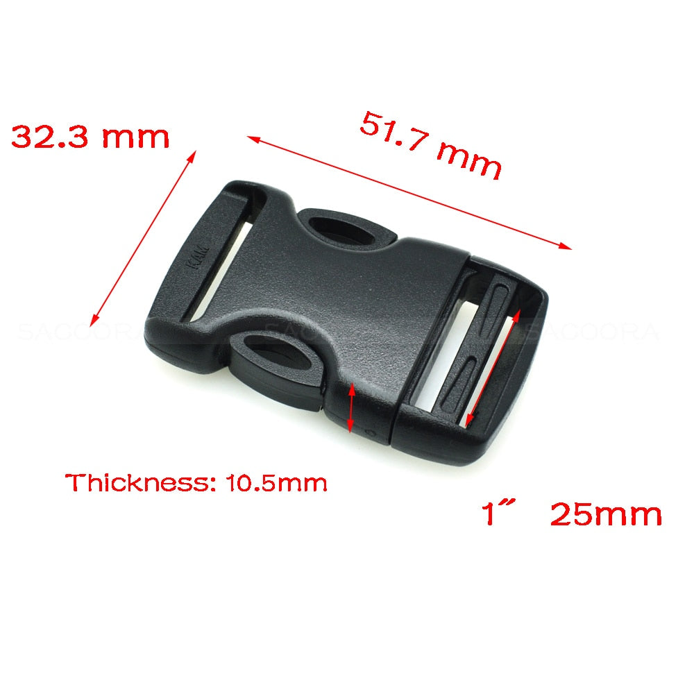 20mm 25mm 32mm 38mm 50mm Plastic Buckle black Arched&Inner Detach Buckle For Backpack Straps Outdoor sports backpack