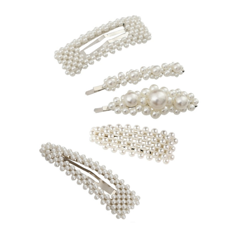 1Set Popular Pearl Hair Clips Fashionable Woman Summer Hair accessories Hairpins BB Clip Styling Tools Barrettes Headwear