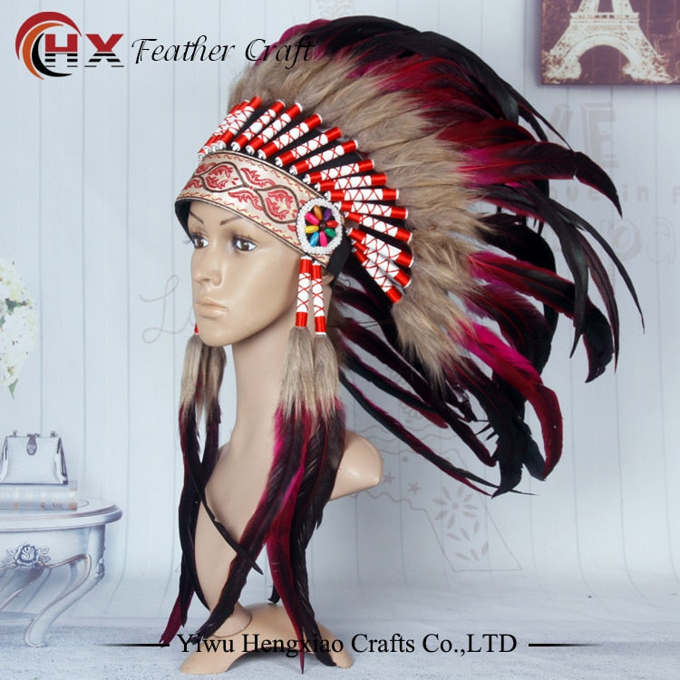 Indian Feather headdress handmade feather costumes native feather headdress war bonnet indian feather hat