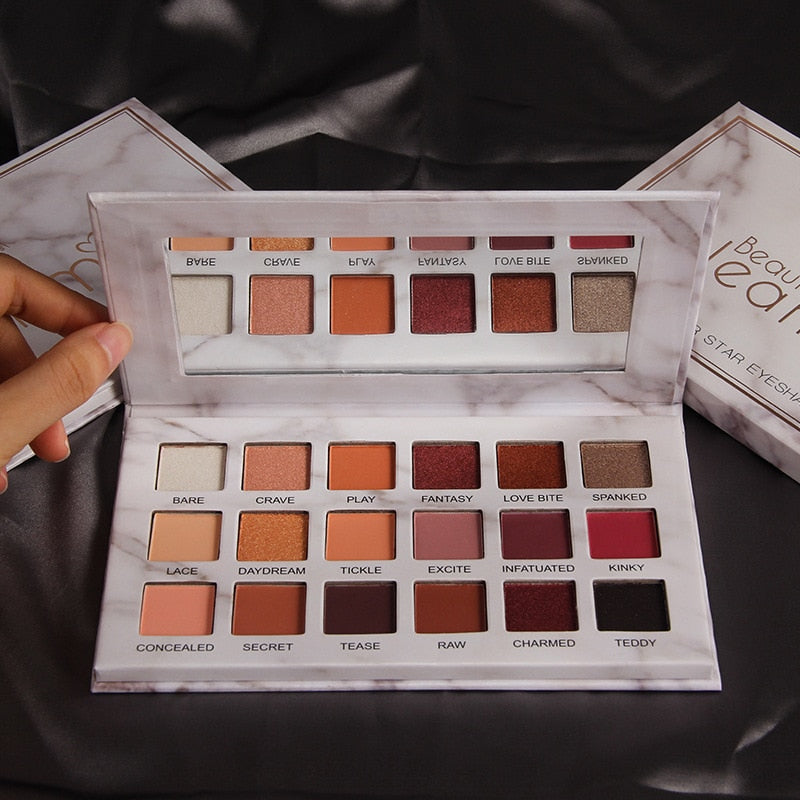 16/18 Colors Nude Glitter Eyeshadow Matte Shimmer Palette Long Lasting Waterproof Mineral Powder Eye Shadow Makeup Cosmetic Kit