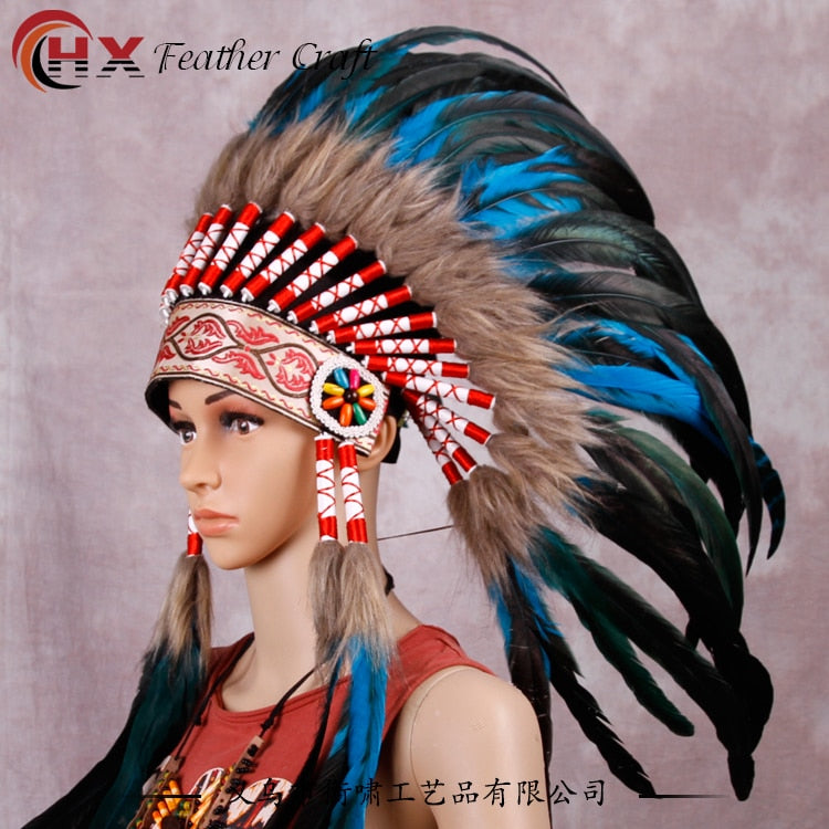 Indian Feather headdress handmade feather costumes native feather headdress war bonnet indian feather hat