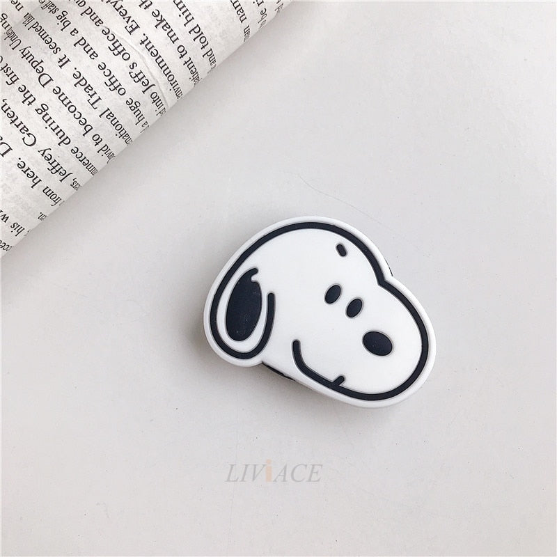 3D cartoon fold finger grip mobile phone holder for iphone samsung xiaomi huawei case cute silicone holder stand bracket