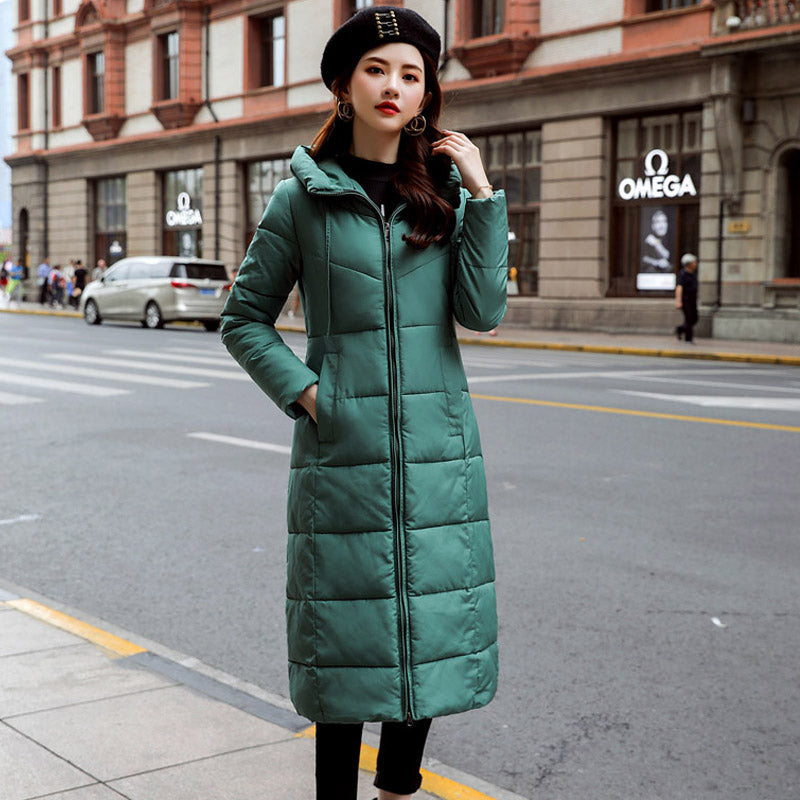 2019 Winter Women Jacket X-long Hooded Cotton Padded Female Coat High Quality Warm Outwear Womens Parka Manteau Femme Hiver