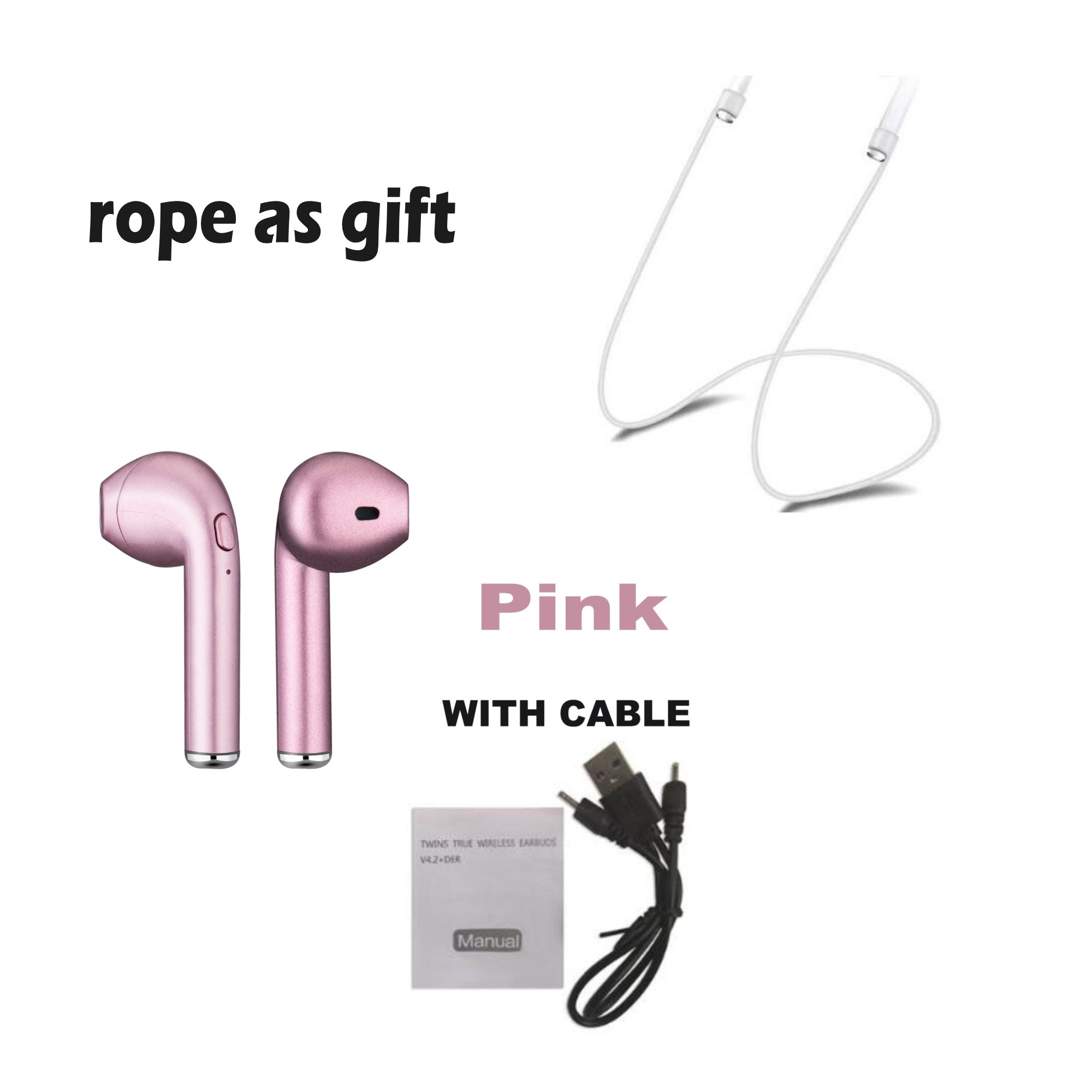 VSDTK I7 i7s tws wireless Bluetooth Earphone Earbuds Head With Mic with cables for iphone 6 7 8 X Xs XR xiaomi all smart phones