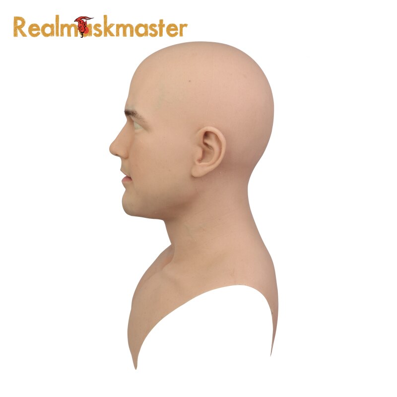 Realmaskmaster real skin halloween male latex realistic adult silicone full face mask for man cosplay party fetish