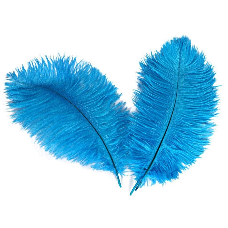 Wholasale Lake Blue Ostrich Feather 15-70cm 10-200pcs/Lot DIY Jewelry feathers for Craft Making&Wedding Party Decoration plumes