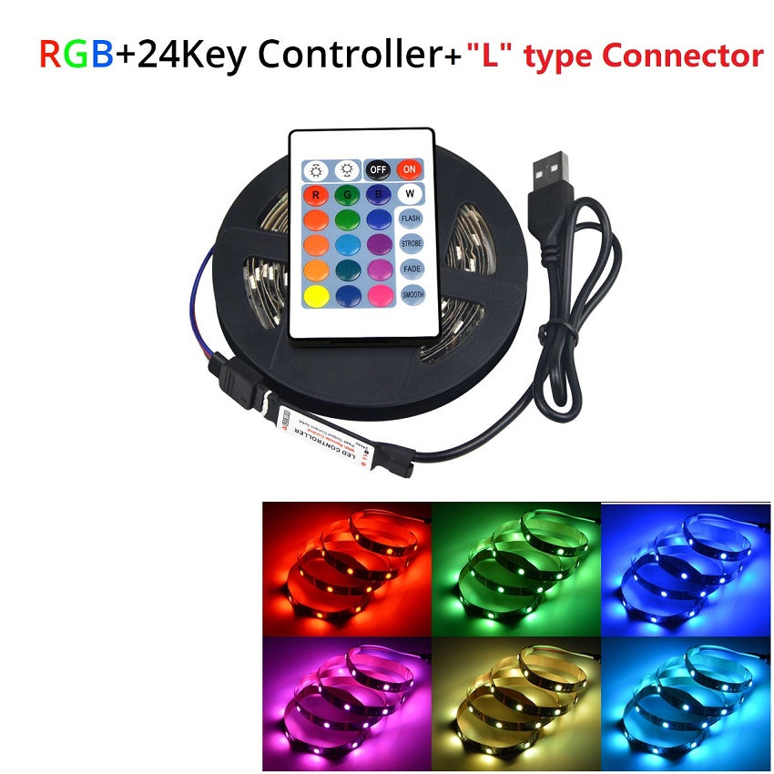 1M 2M 3M LED TV Backlight RGB Neon lamp 5050SMD LED Strip Light For TV HDTV background Lighting with 24 keys remote control
