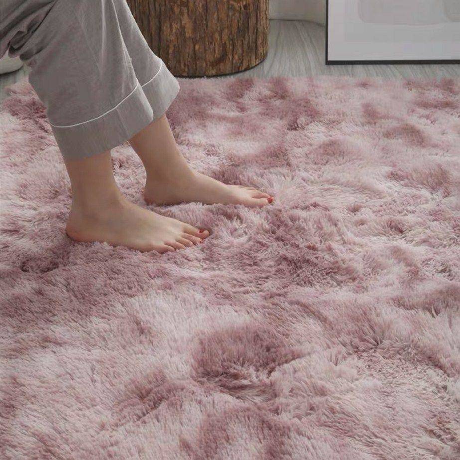 Grey Carpet Tie Dyeing Plush Soft Carpets For Living Room Bedroom Anti-slip Floor Mats Bedroom Water Absorption Carpet Rugs