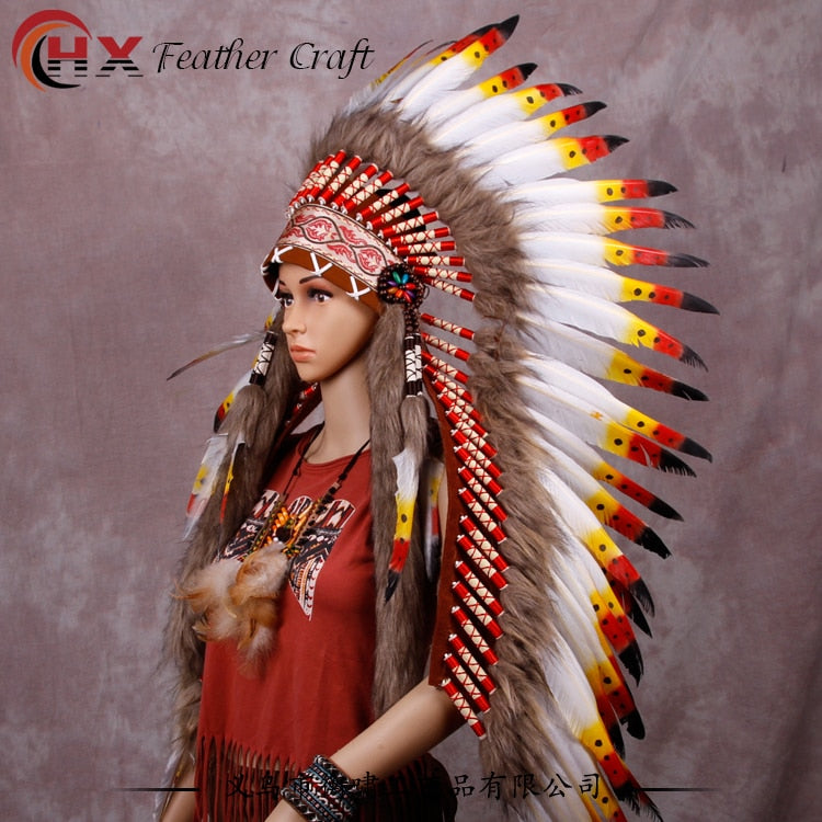 Indian Feather headdress handmade feather costumes native feather headdress war bonnet indian feather hat