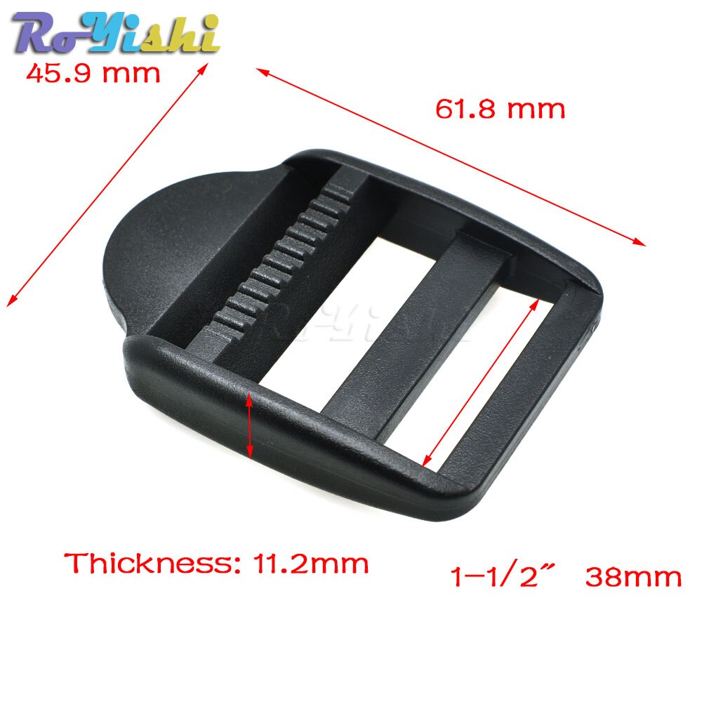 Ladder Lock Slider Plastic Buckles Backpack Straps Webbing Black+Wholesale