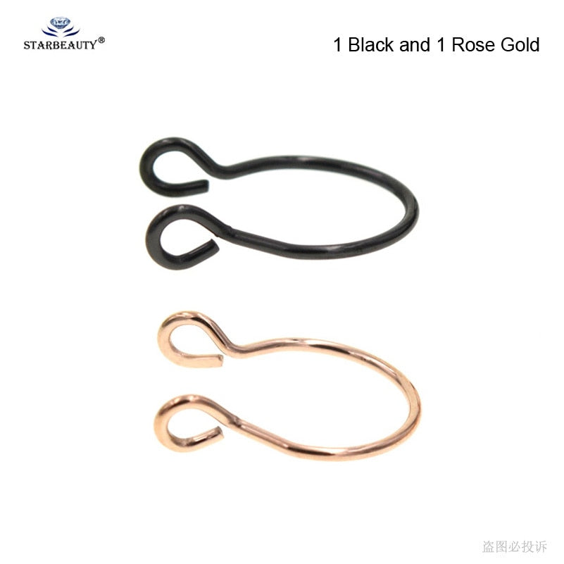 Starbeauty2pcs/lot U Shaped Fake Nose Ring Hoop Septum Rings Titanium Nose Piercing Earrings Fake Piercing Oreja Pircing Jewelry