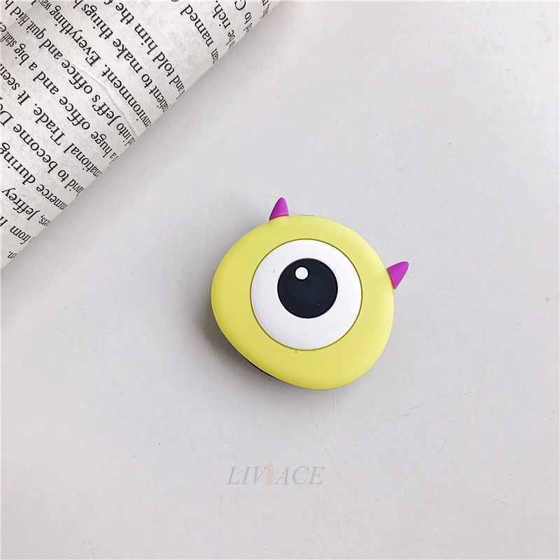 3D cartoon fold finger grip mobile phone holder for iphone samsung xiaomi huawei case cute silicone holder stand bracket