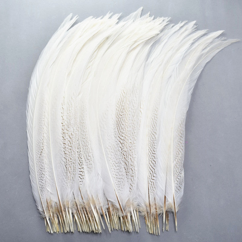 Wholesale Natural Silver Pheasant Tail Feathers 10-80CM White Pheasant Feathers for Crafts Costume Silver Chicken Feathers Plume