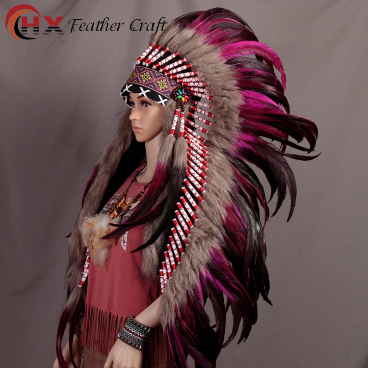 Indian Feather headdress handmade feather costumes native feather headdress war bonnet indian feather hat