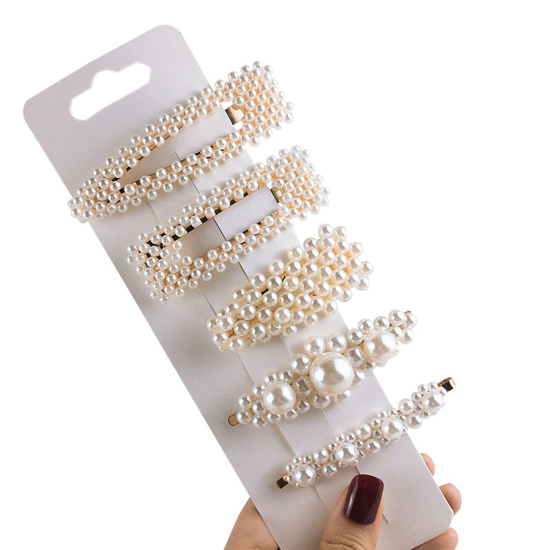 1Set Popular Pearl Hair Clips Fashionable Woman Summer Hair accessories Hairpins BB Clip Styling Tools Barrettes Headwear