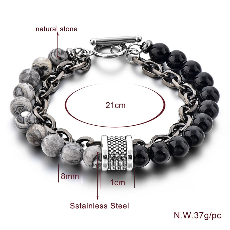 ATTRACTTO Trendy Stainless Steel Bracelets Bangles For Women Male Jewelry Bracelet Handmade Jewelry Distance Bracelet SBR190036