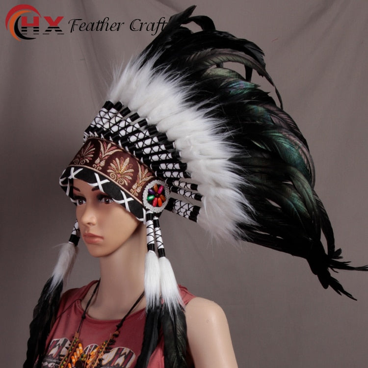 Indian Feather headdress handmade feather costumes native feather headdress war bonnet indian feather hat