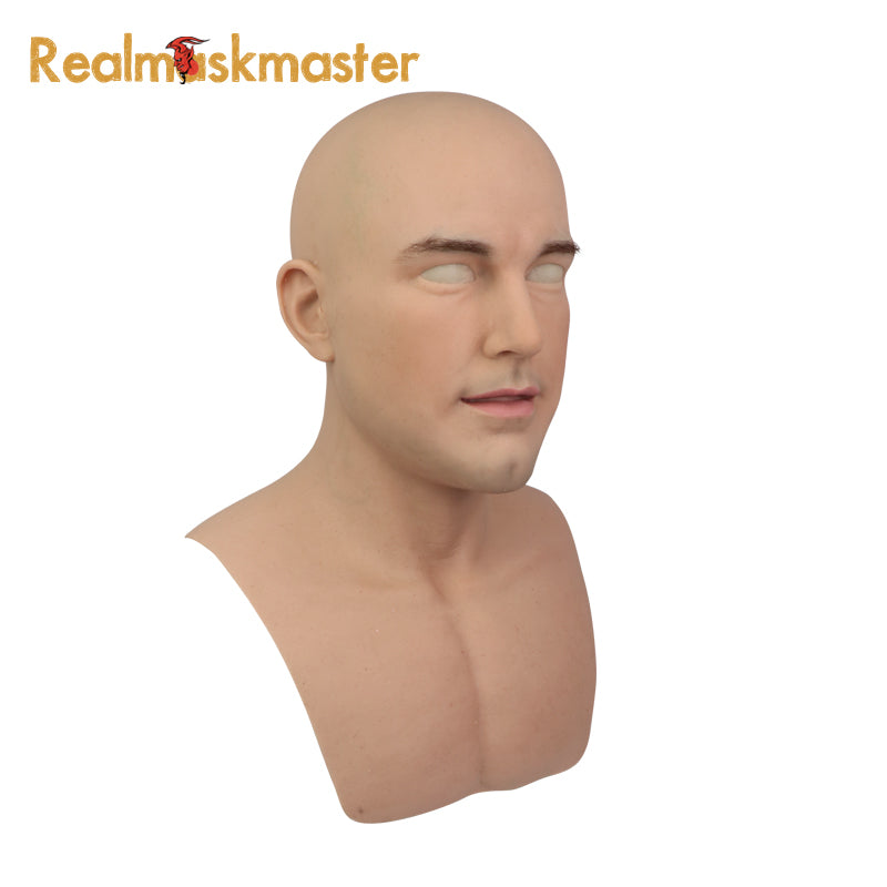 Realmaskmaster real skin halloween male latex realistic adult silicone full face mask for man cosplay party fetish