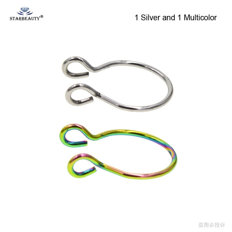 Starbeauty2pcs/lot U Shaped Fake Nose Ring Hoop Septum Rings Titanium Nose Piercing Earrings Fake Piercing Oreja Pircing Jewelry