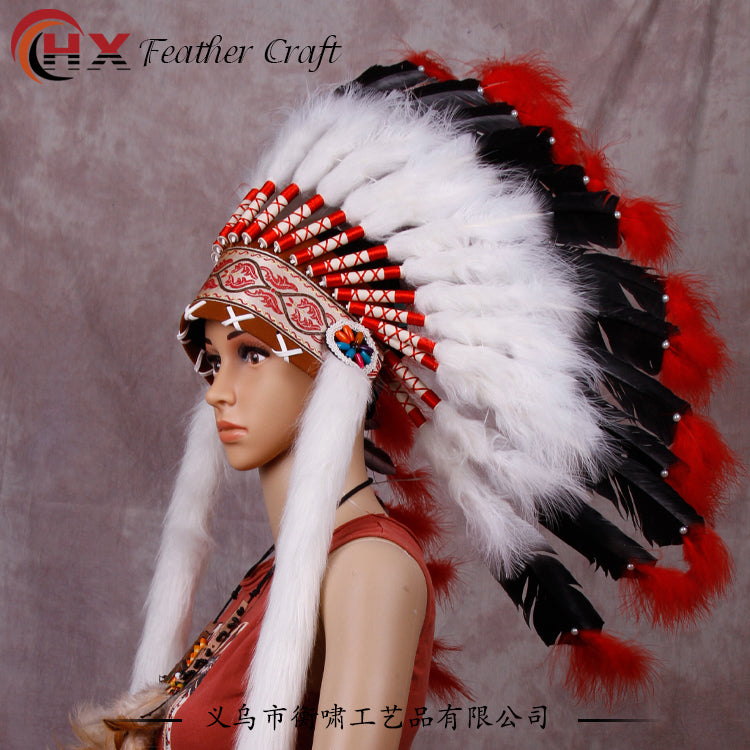 Indian Feather headdress handmade feather costumes native feather headdress war bonnet indian feather hat